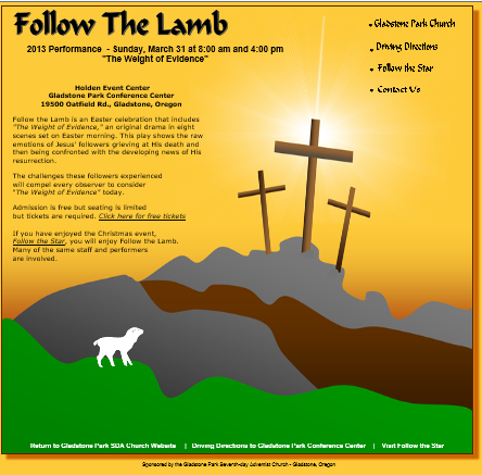 Follow The Lamb- Pagent in Gladstone, OR